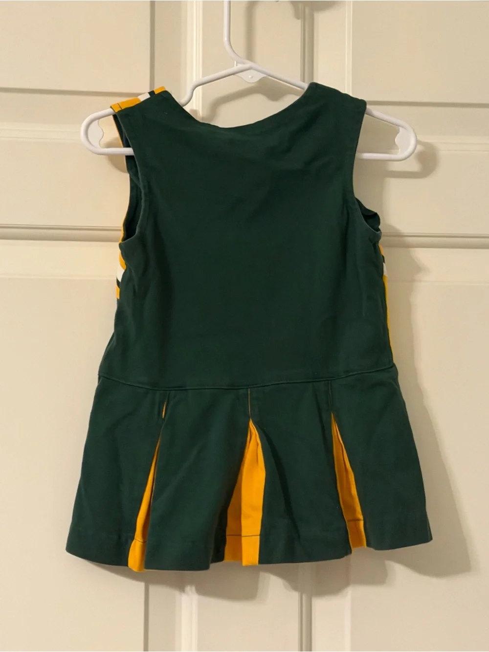 NFL Green and Gold Packers Kids Cheer Dress with White Turtleneck
